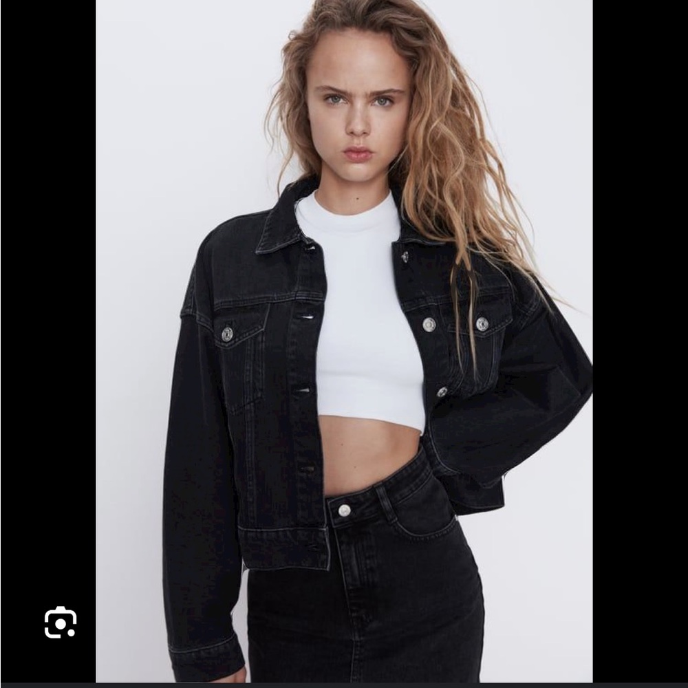 NWOT- Zara Denim Black Jean Jacket